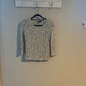 INC International Concepts Cream and Black Sweater